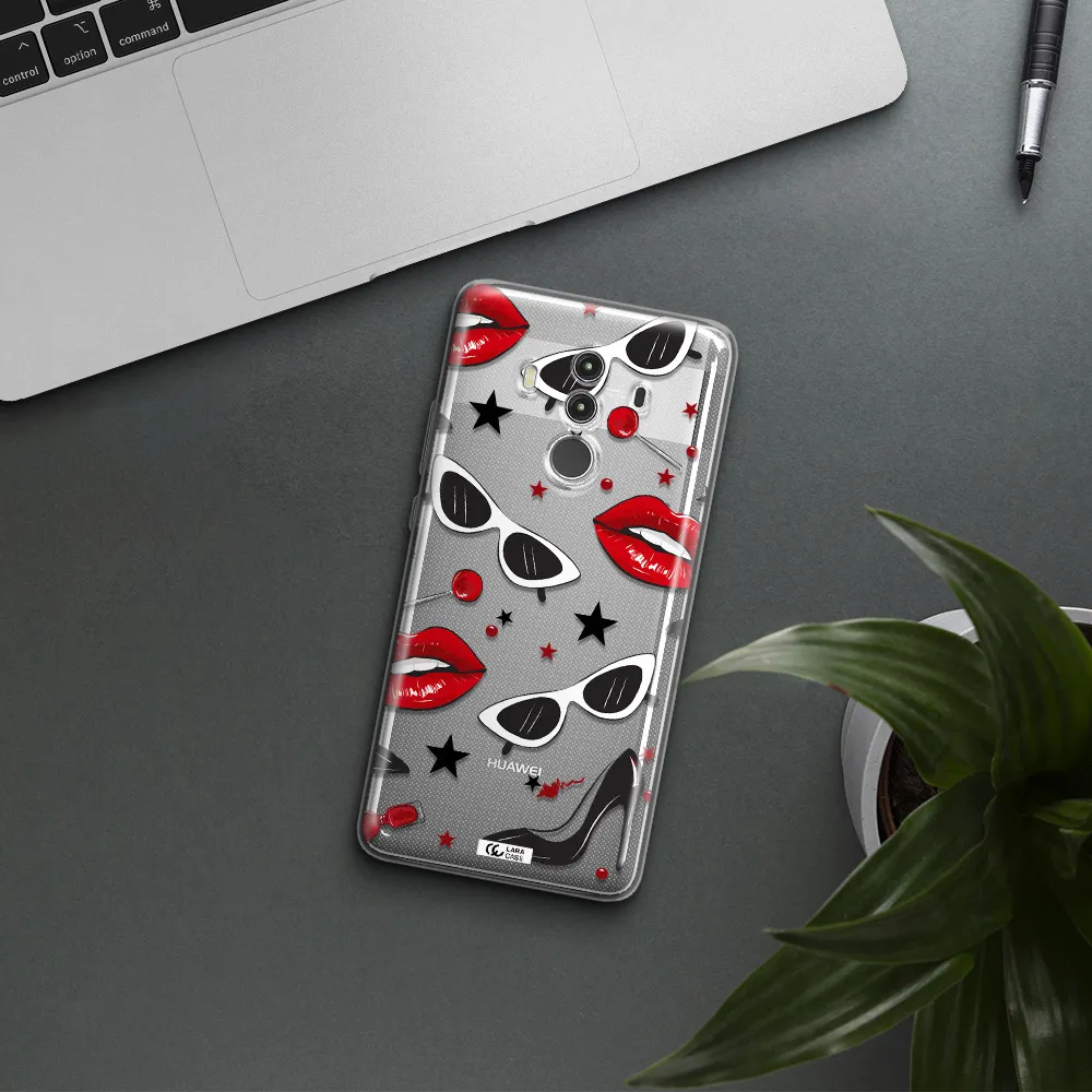Red Lips Huawei Mate 10 Clear TPU Case