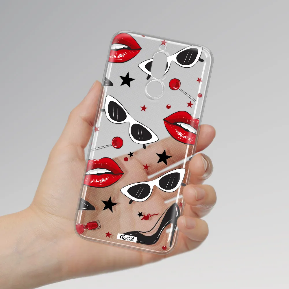 Red Lips Huawei Mate 10 Lite Clear TPU Case