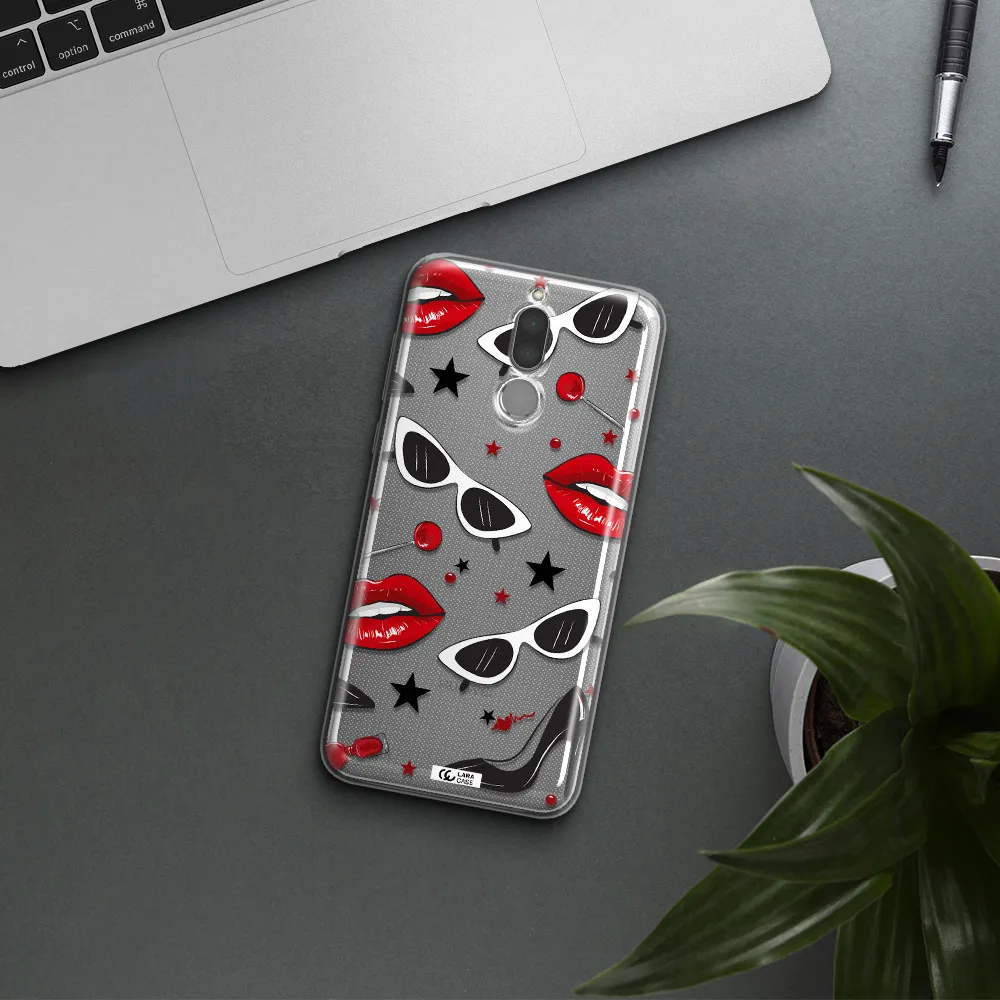 Red Lips Huawei Mate 10 Lite Clear TPU Case