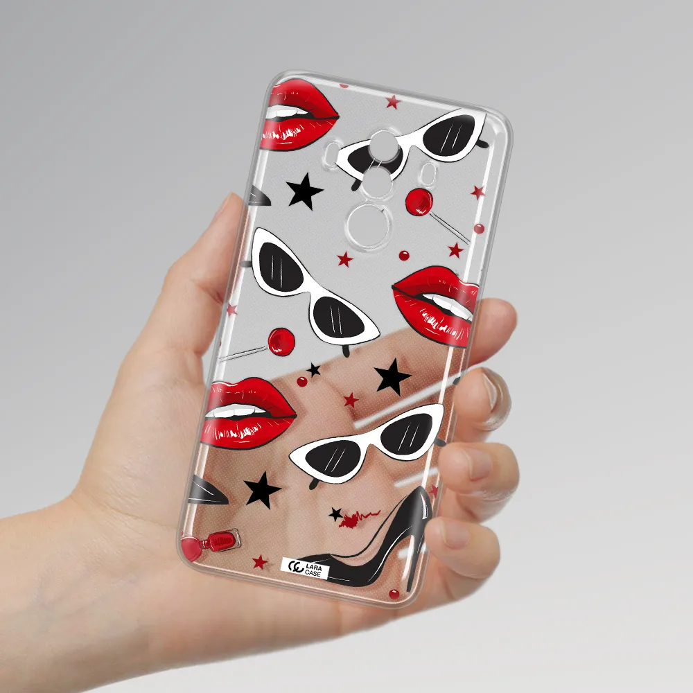 Red Lips Huawei Mate 10 Pro Clear TPU Case