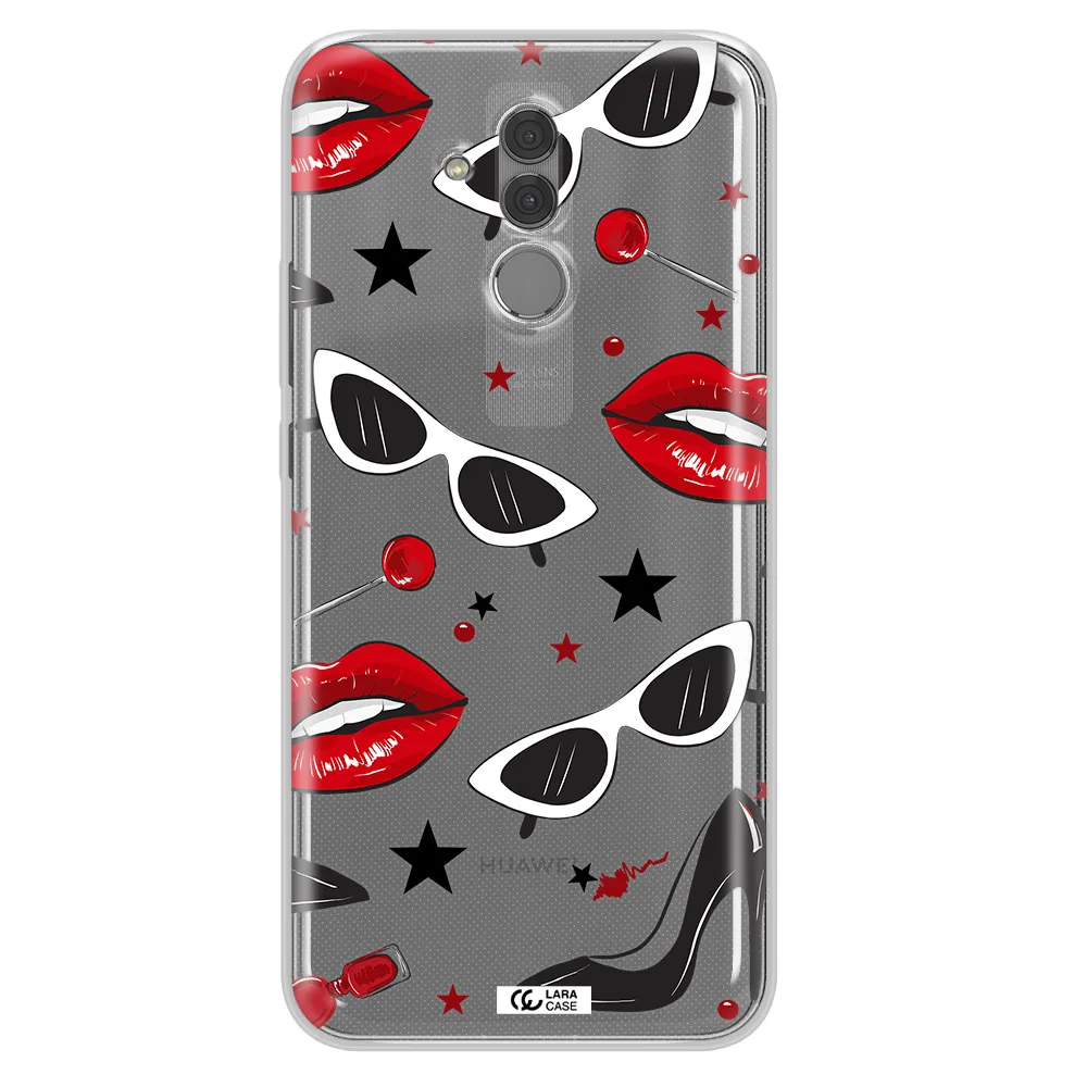 Red Lips Huawei Mate 20 Lite Clear TPU Case