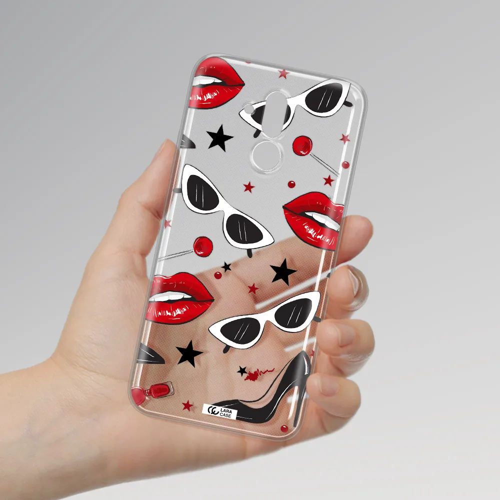 Red Lips Huawei Mate 20 Lite Clear TPU Case