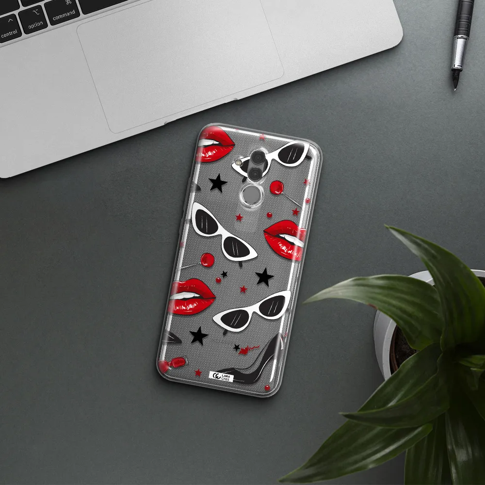 Red Lips Huawei Mate 20 Lite Clear TPU Case