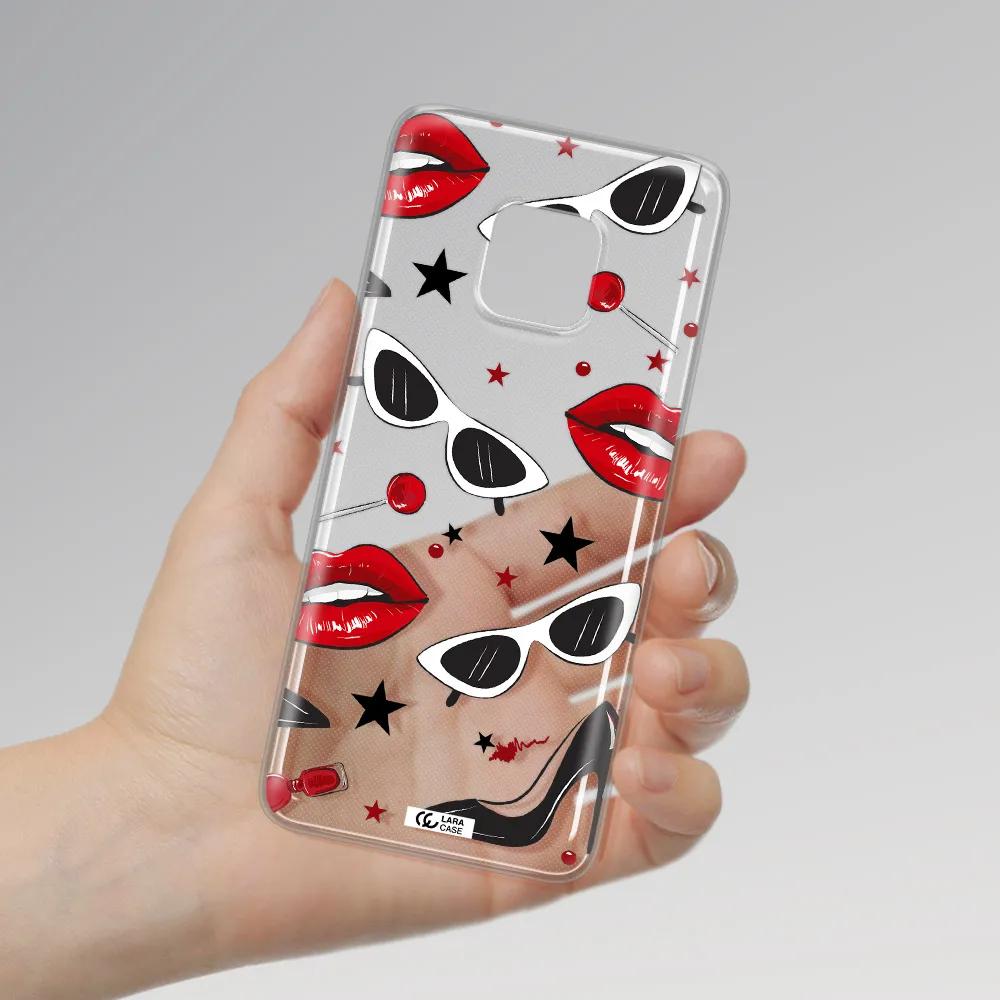 Red Lips Huawei Mate 20 Pro Clear TPU Case