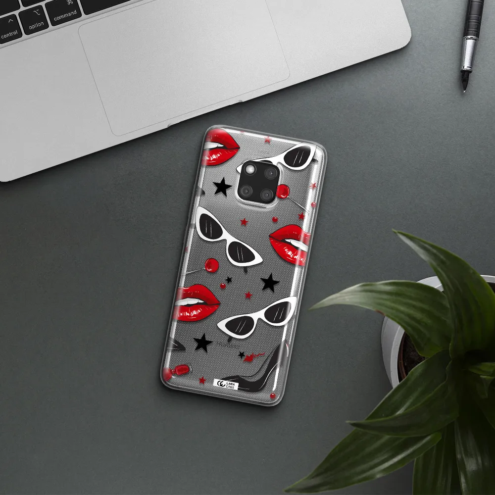 Red Lips Huawei Mate 20 Pro Clear TPU Case