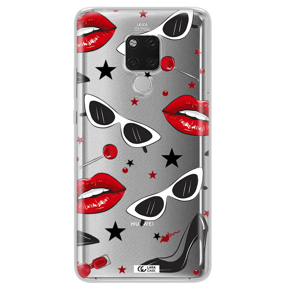 Red Lips Huawei Mate 20X Clear TPU Case