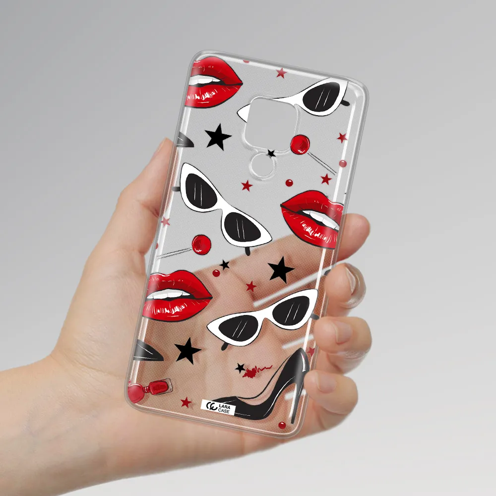 Red Lips Huawei Mate 20X Clear TPU Case