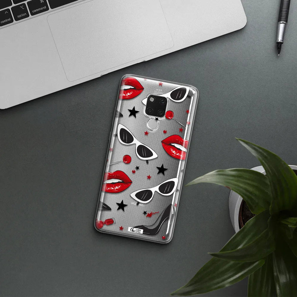 Red Lips Huawei Mate 20X Clear TPU Case