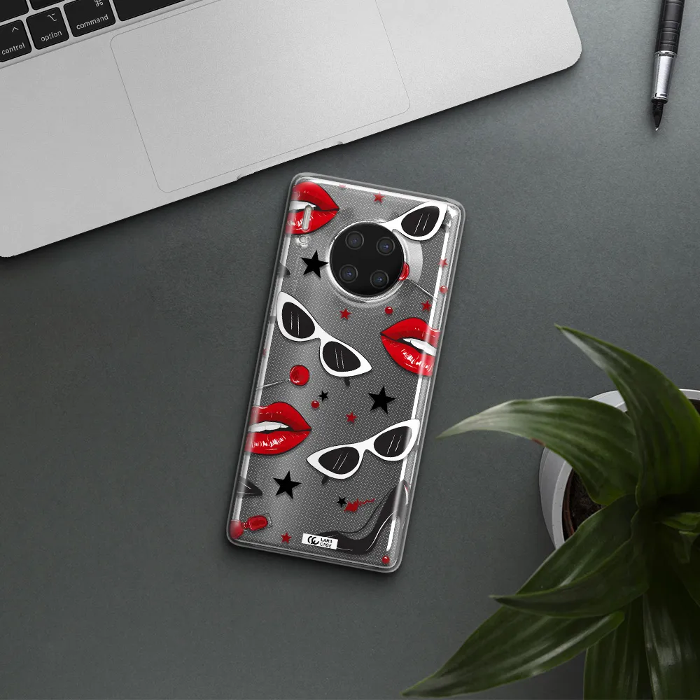 Red Lips Huawei Mate 30 Pro Clear TPU Case
