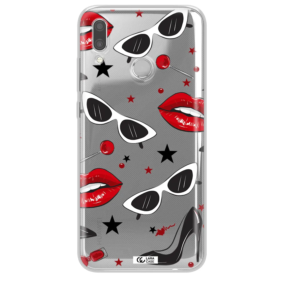Red Lips Huawei P Smart 2019 Clear TPU Case