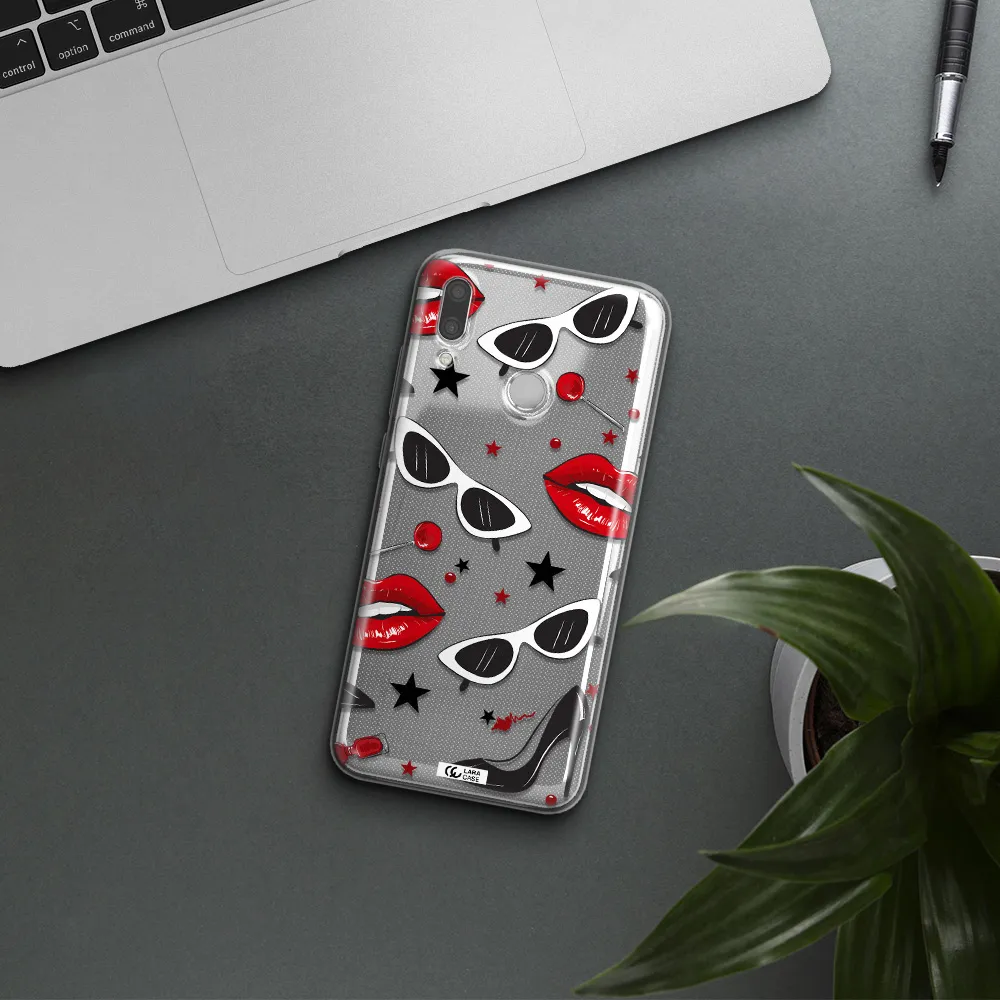 Red Lips Huawei P Smart 2019 Clear TPU Case