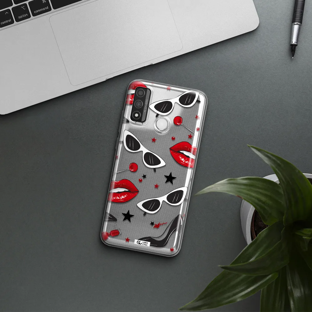 Red Lips Huawei P Smart 2020 Clear TPU Case