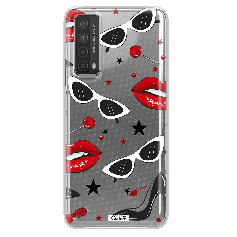 Red Lips Huawei P Smart 2021 Clear TPU Case