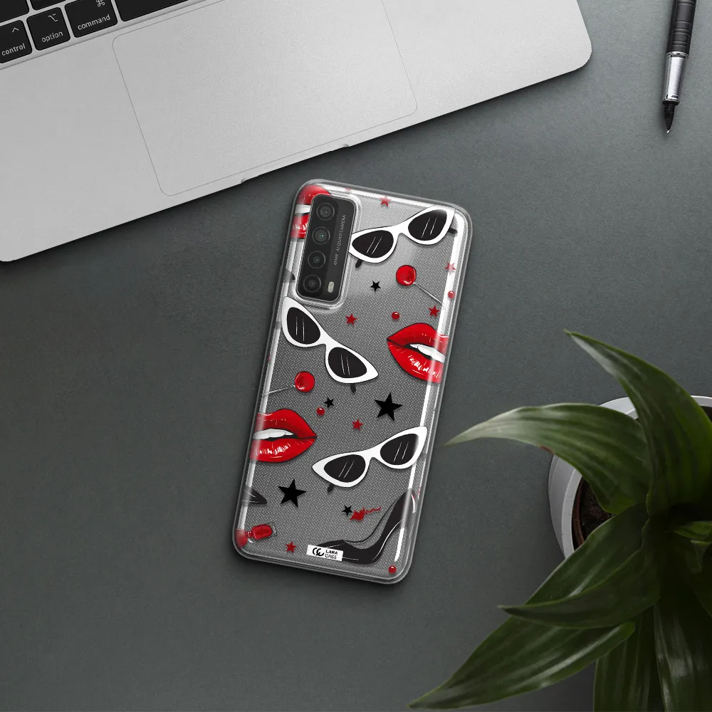 Red Lips Huawei P Smart 2021 Clear TPU Case
