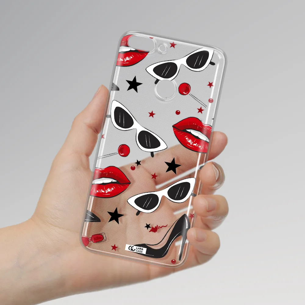 Red Lips Huawei P Smart Clear TPU Case