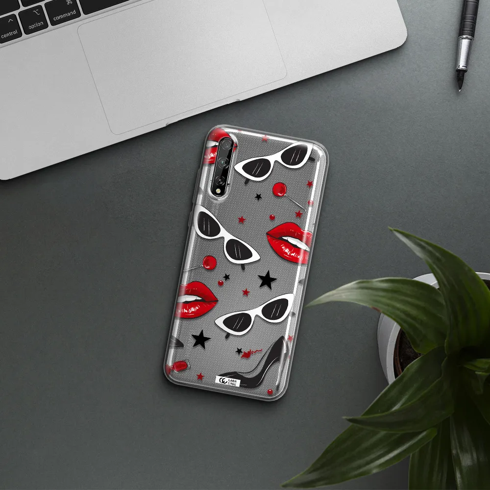 Red Lips Huawei P Smart S Clear TPU Case