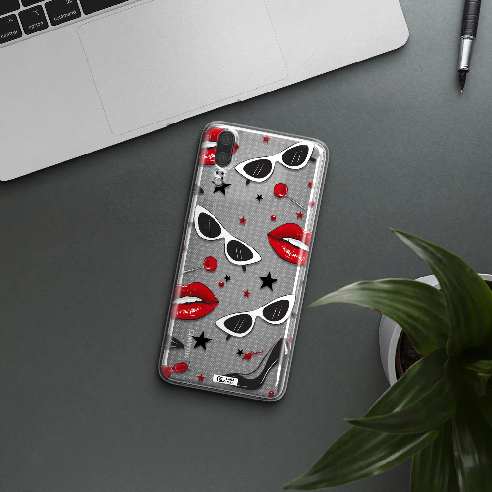 Red Lips Huawei P20 Clear TPU Case