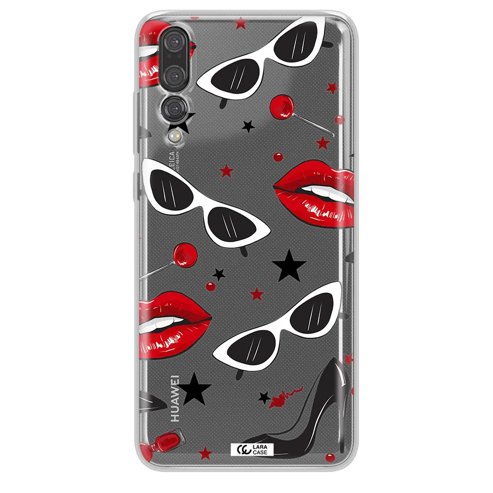 Red Lips Huawei P20 Pro Clear TPU Case