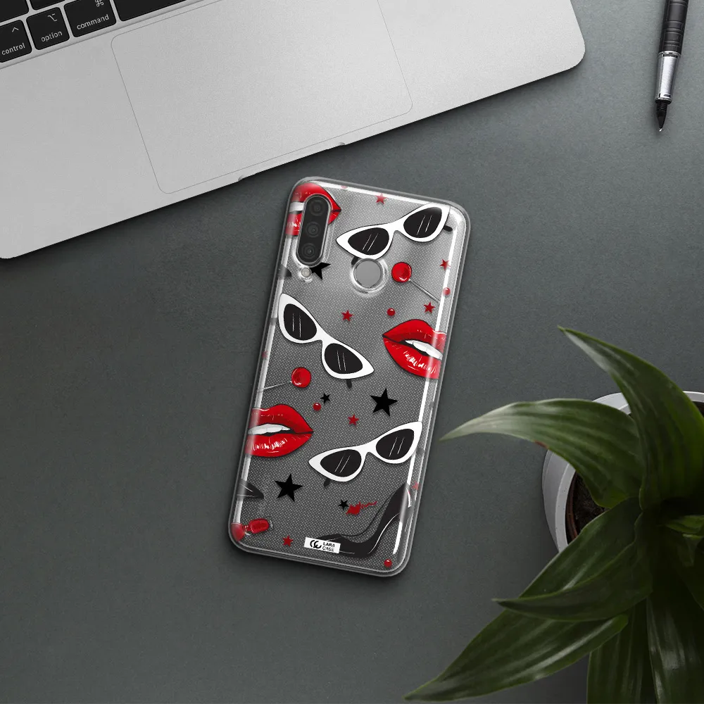 Red Lips Huawei P30 Lite Clear TPU Case
