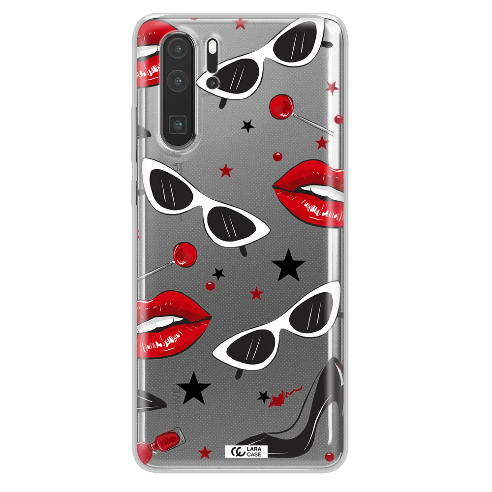 Red Lips Huawei P30 Pro Clear TPU Case