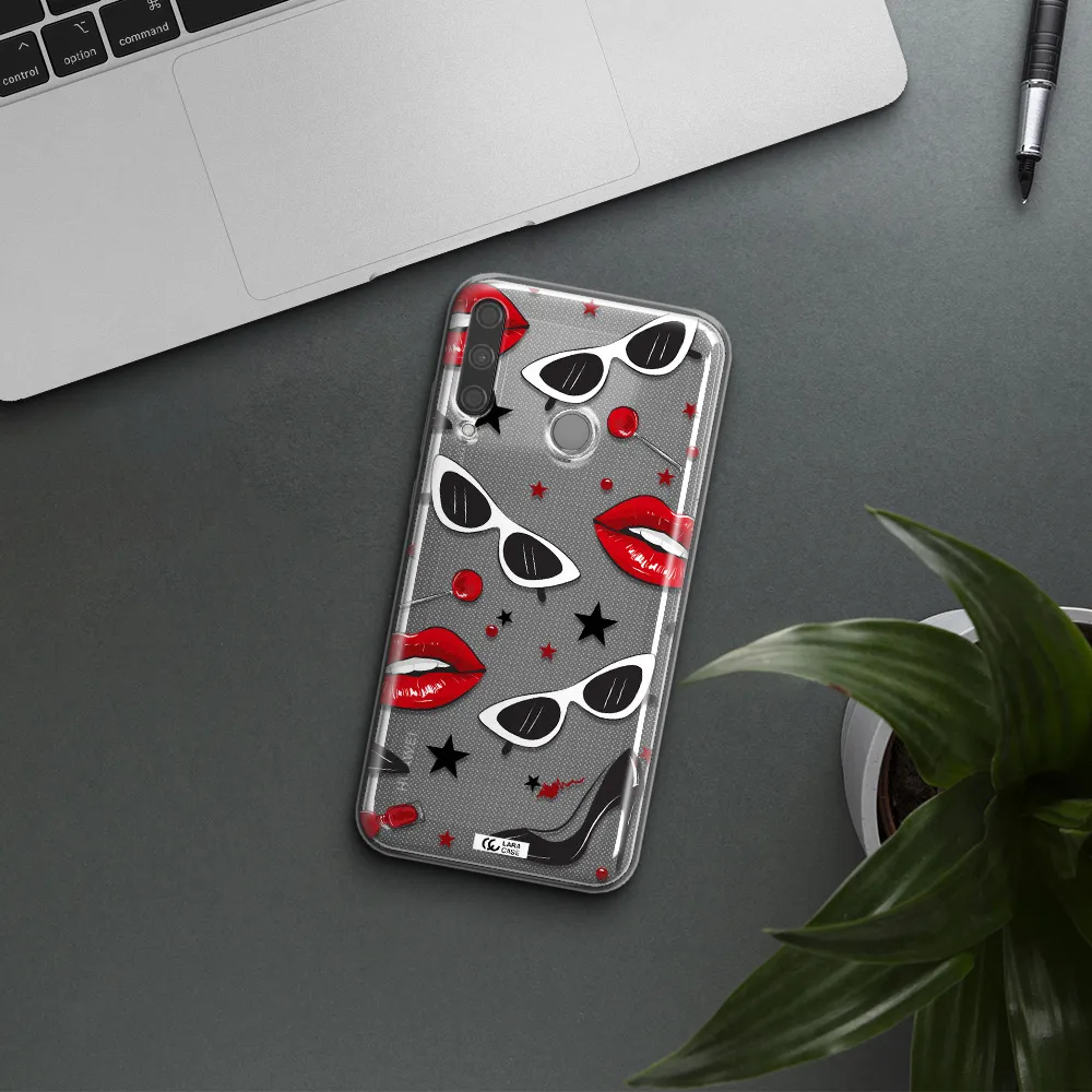 Red Lips Huawei P40 Lite E Clear TPU Case
