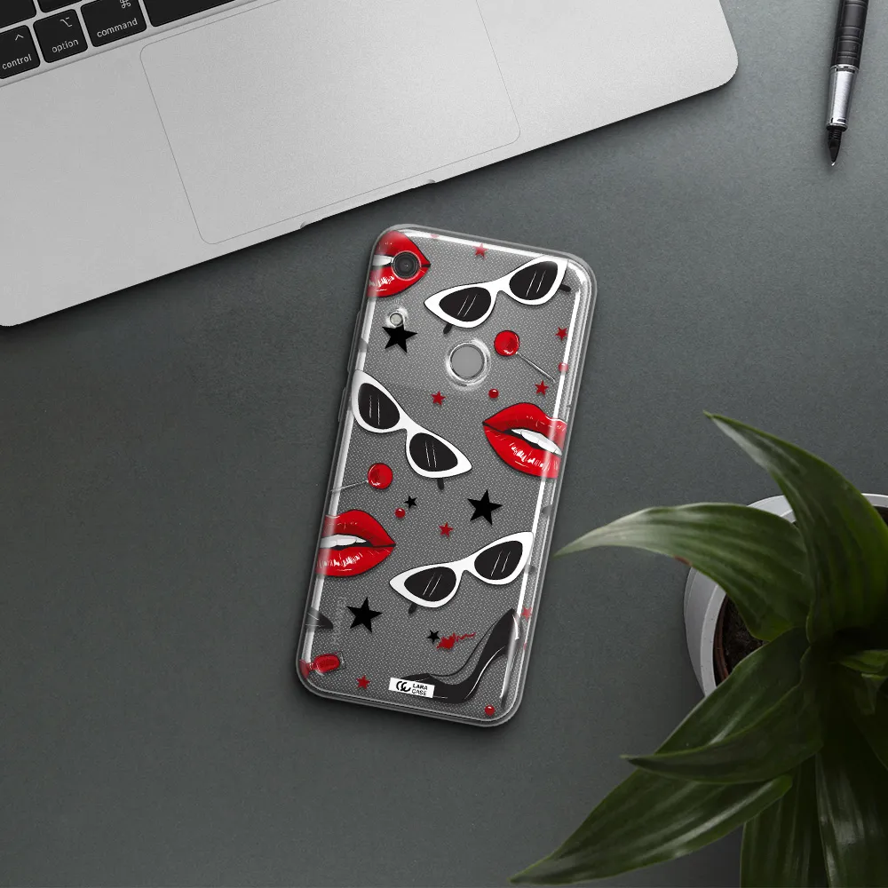 Red Lips Huawei Y6S Clear TPU Case