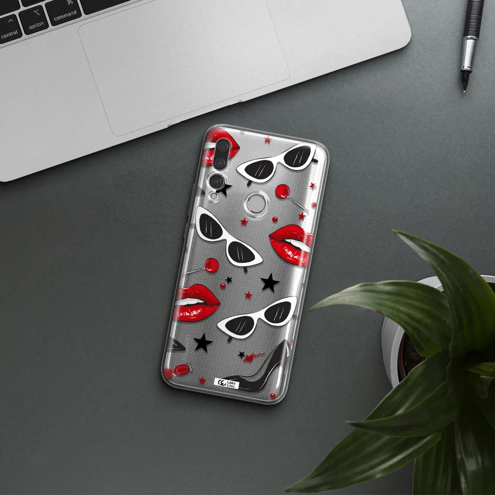 Red Lips Huawei Y9 Prime 2019 Clear TPU Case