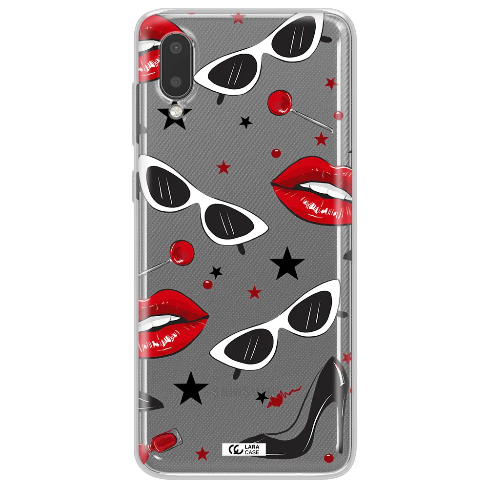 Red Lips Samsung A02 Clear TPU Case