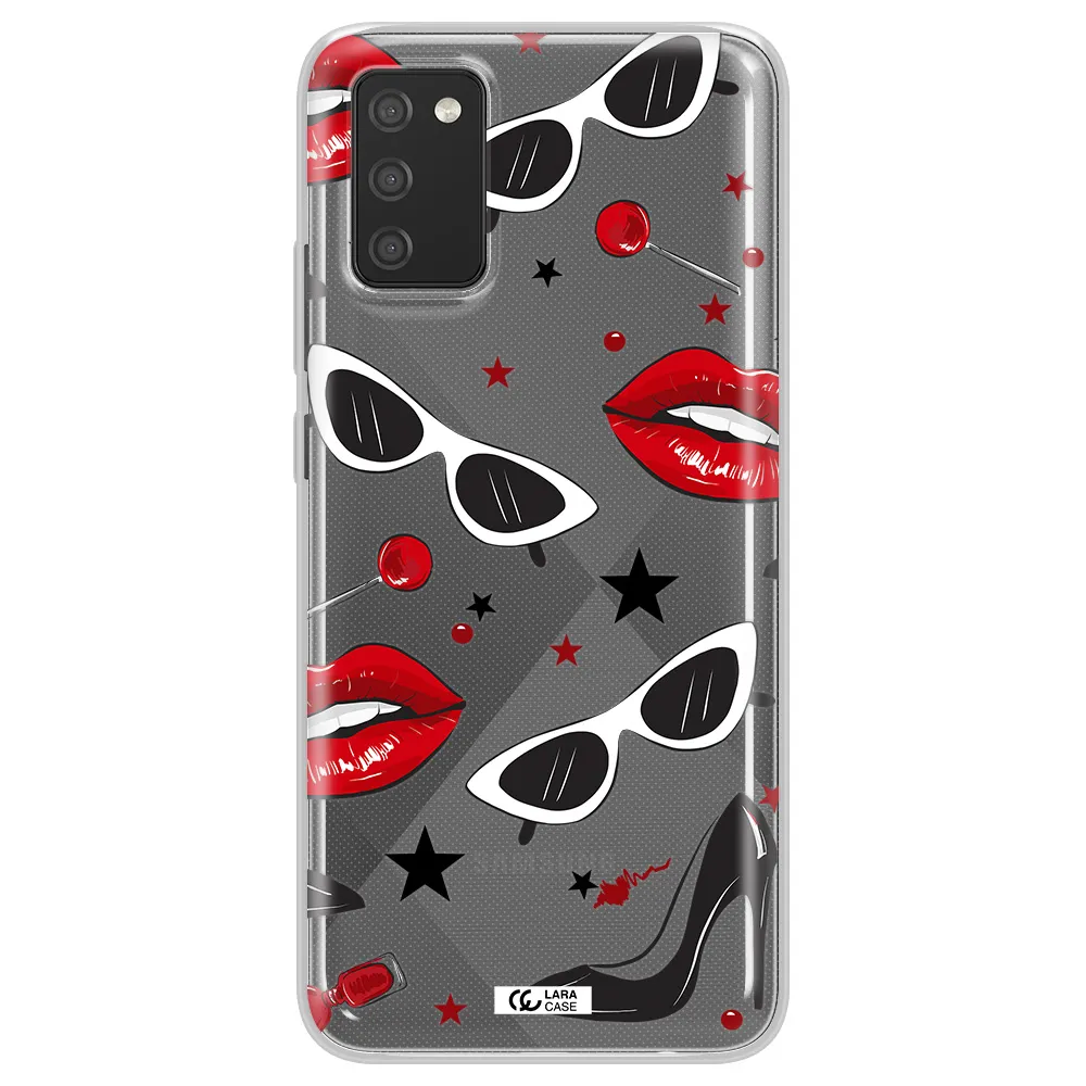 Red Lips Samsung A02S Clear TPU Case