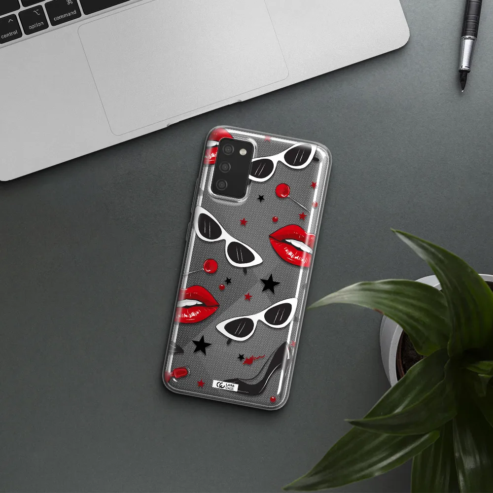 Red Lips Samsung A02S Clear TPU Case