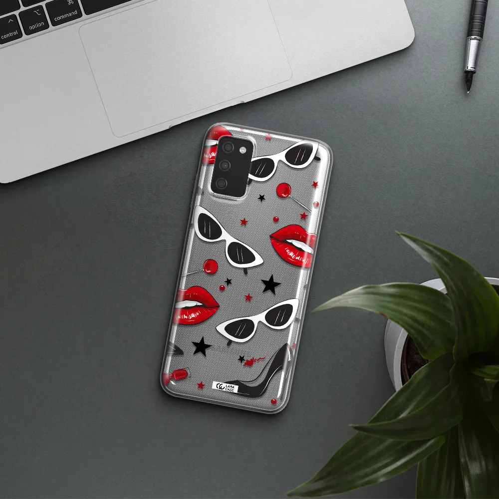 Red Lips Samsung A03S Clear TPU Case