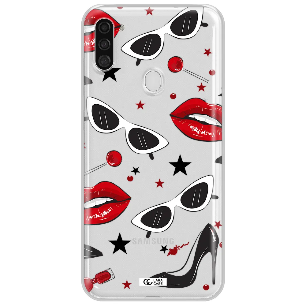 Red Lips Samsung A11 Clear TPU Case