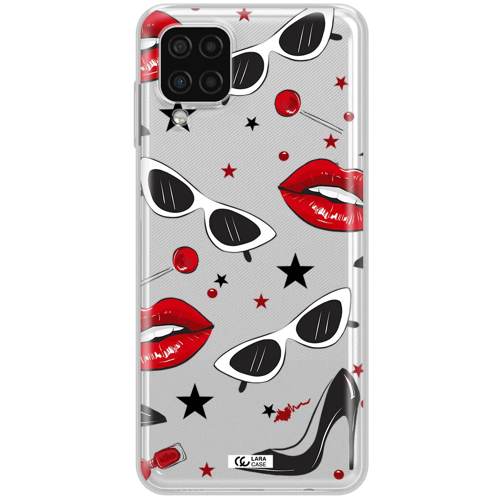 Red Lips Samsung A12 4g Clear TPU Case