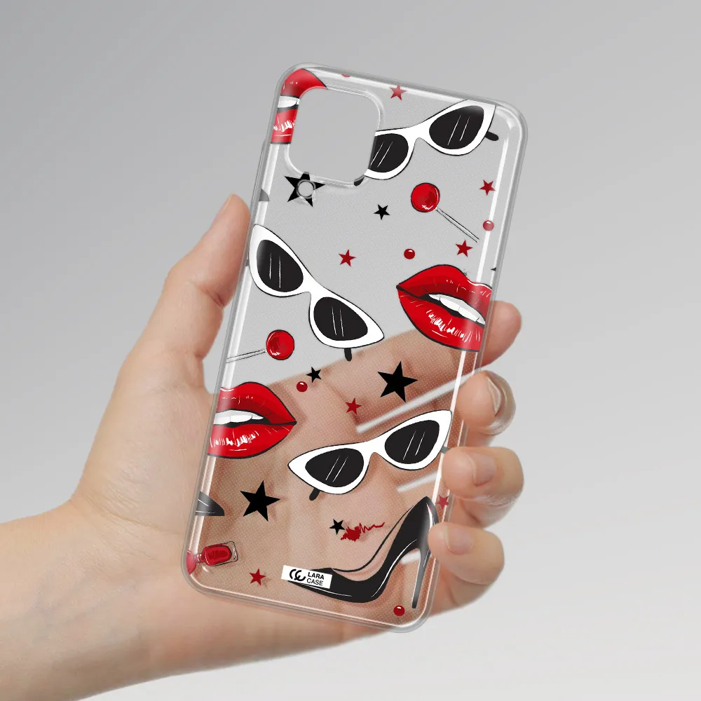 Red Lips Samsung A12 4g Clear TPU Case