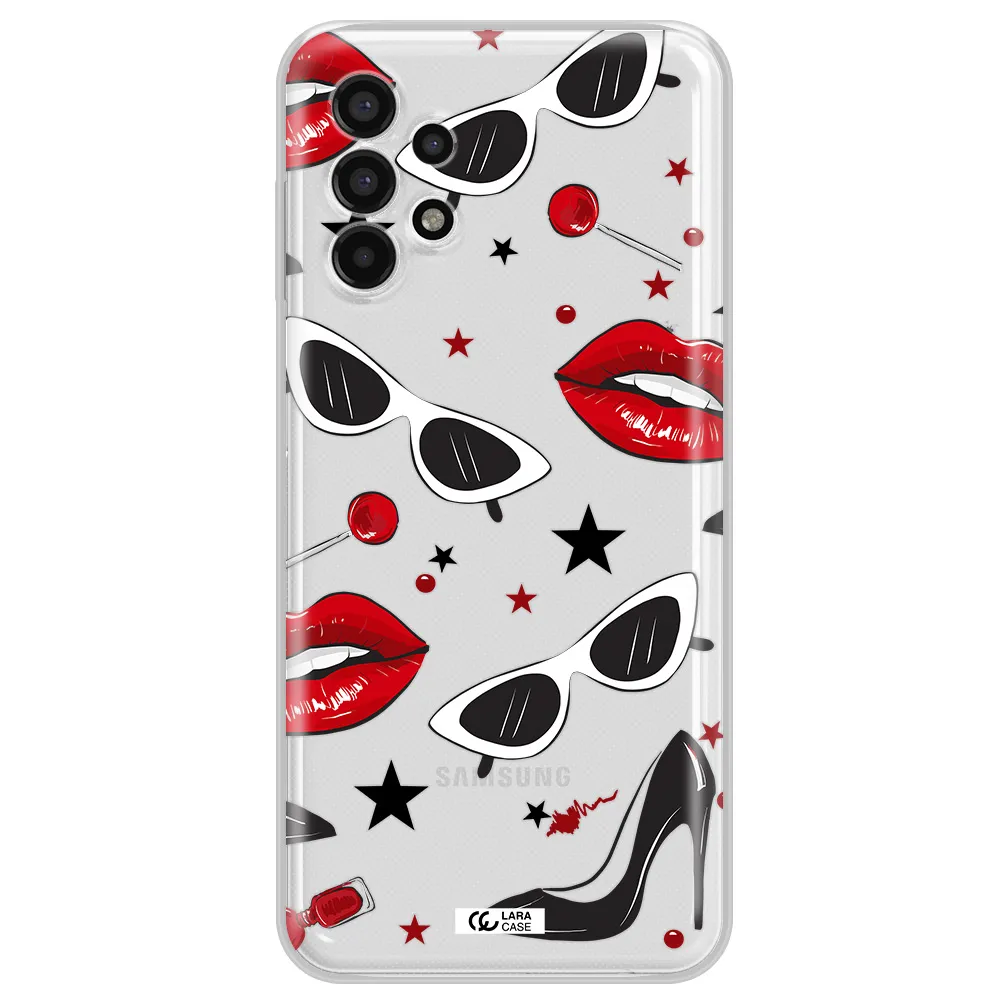 Red Lips Samsung A13 4g Clear TPU Case