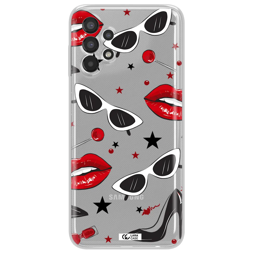 Red Lips Samsung A13 Clear TPU Case