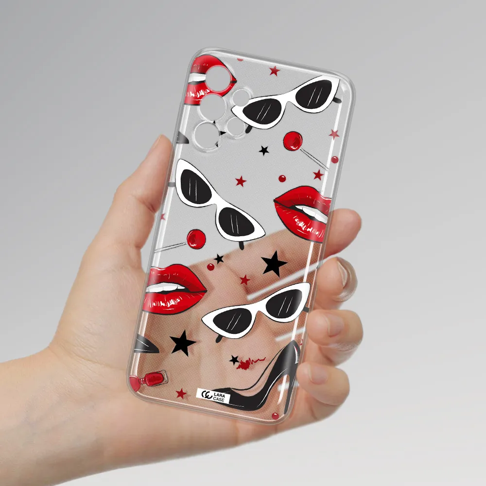 Red Lips Samsung A13 Clear TPU Case