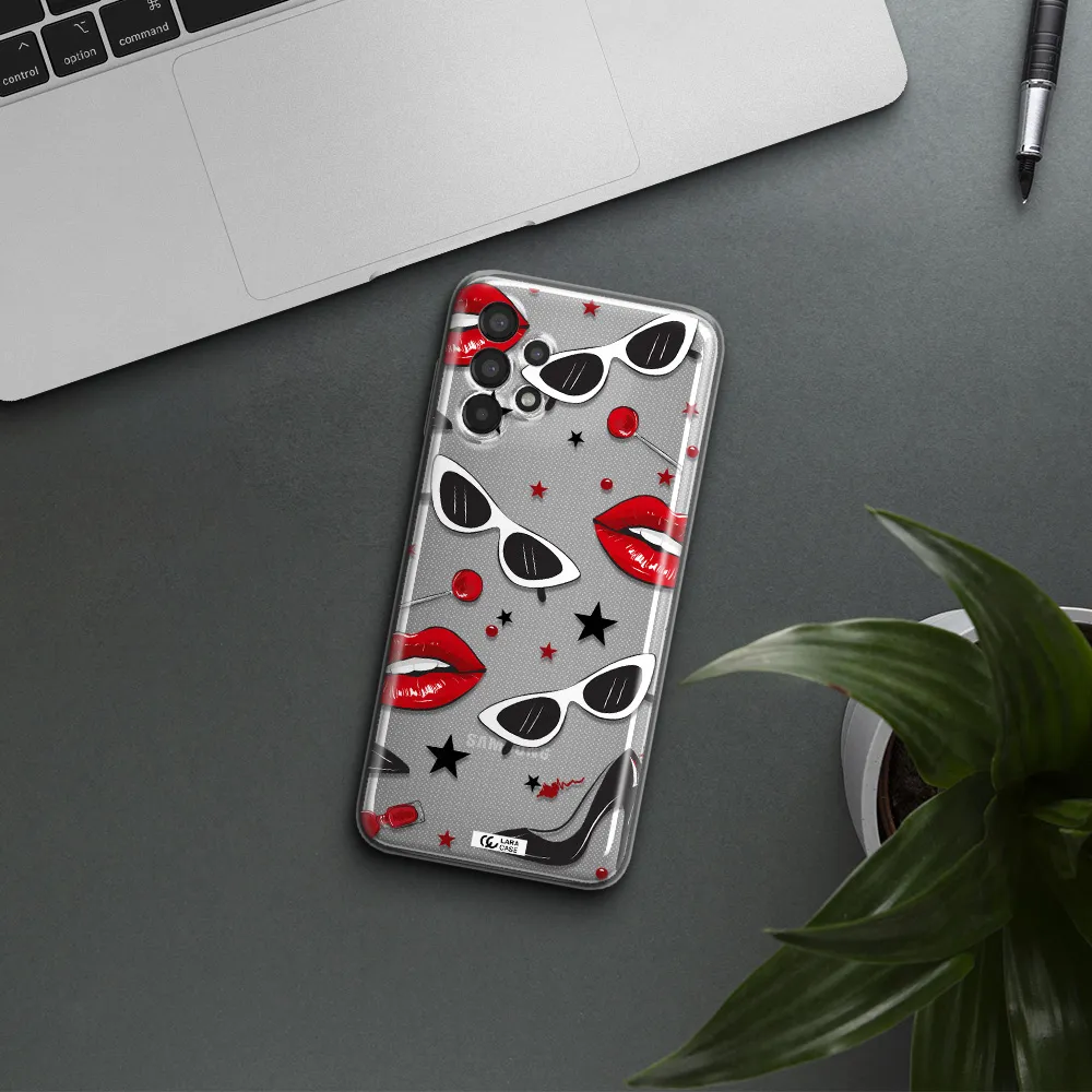 Red Lips Samsung A13 Clear TPU Case