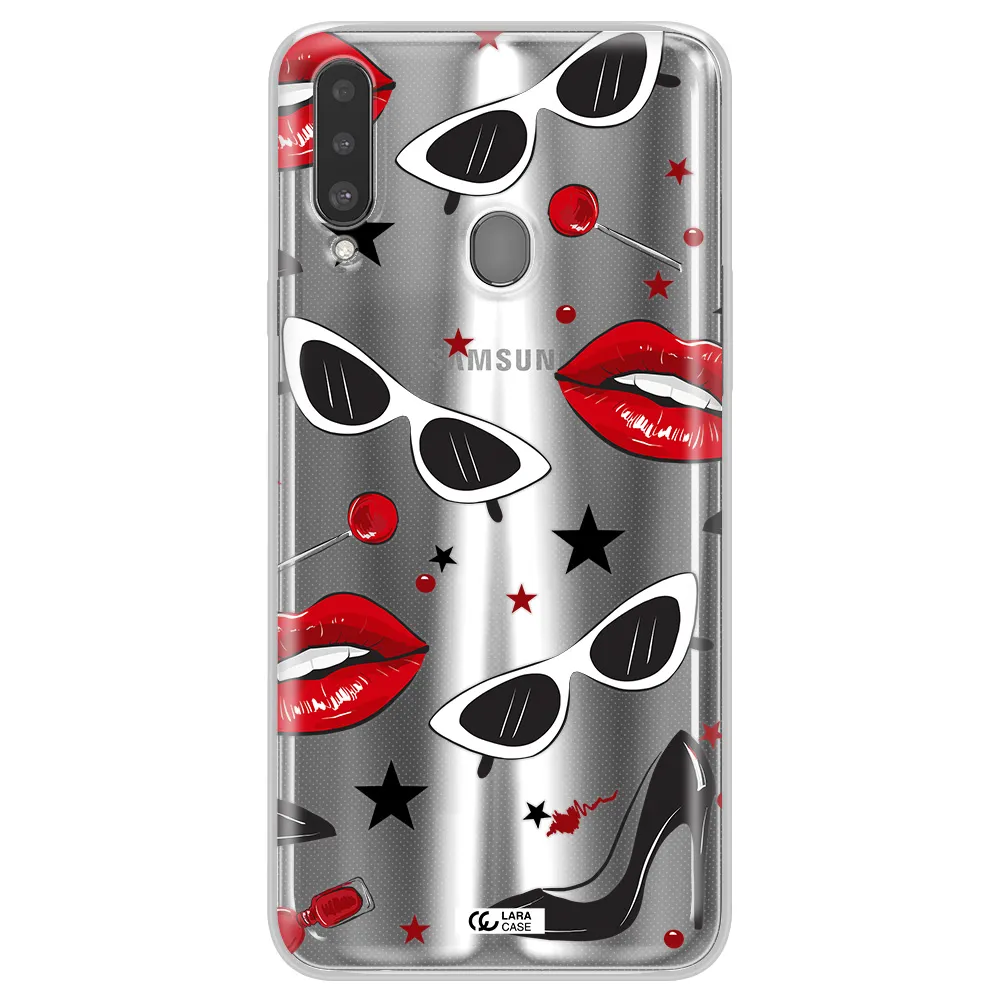 Red Lips Samsung A20S Clear TPU Case
