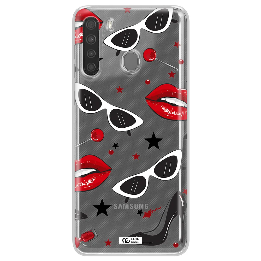 Red Lips Samsung A21 Clear TPU Case