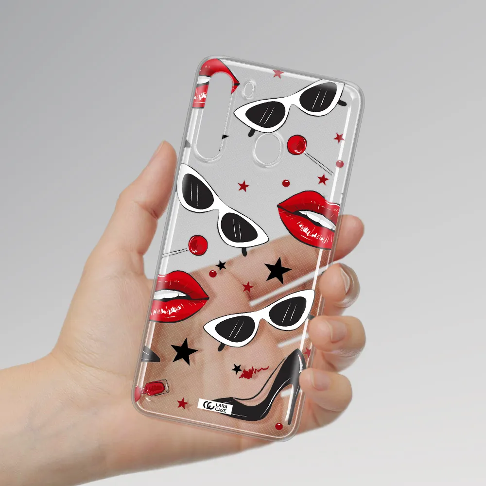 Red Lips Samsung A21 Clear TPU Case