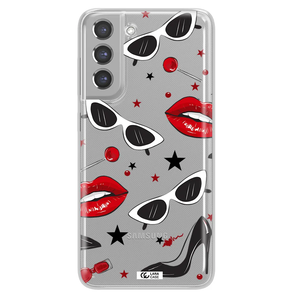 Red Lips Samsung A21 Fe Clear TPU Case