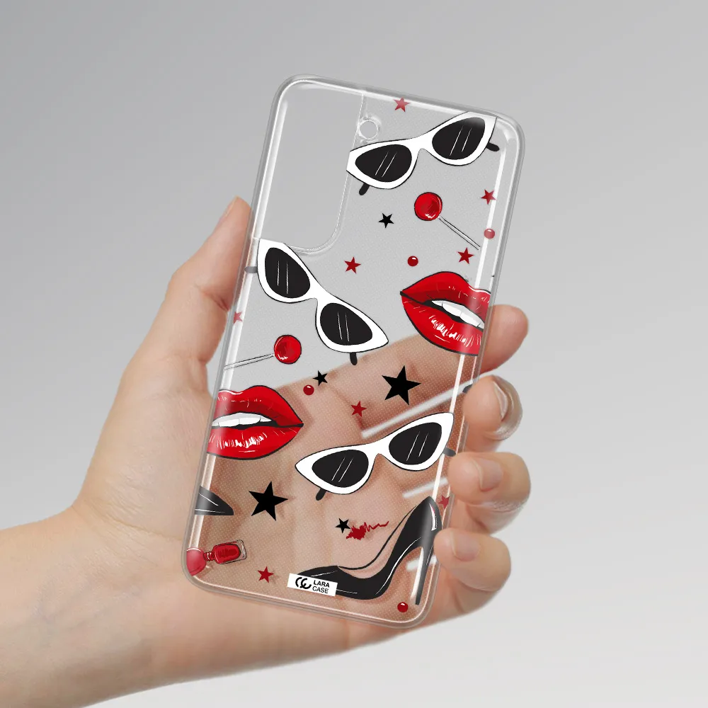 Red Lips Samsung A21 Fe Clear TPU Case