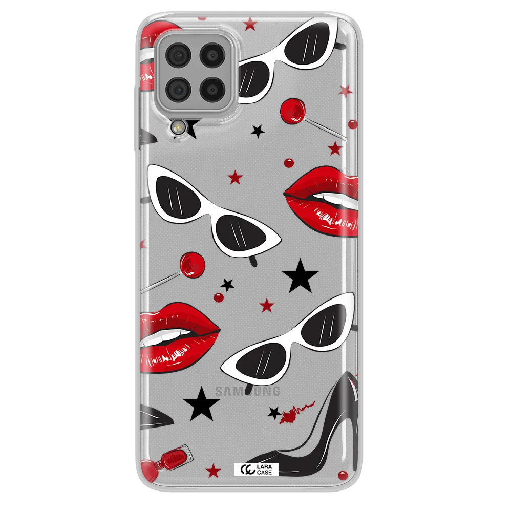 Red Lips Samsung A22 4g Clear TPU Case