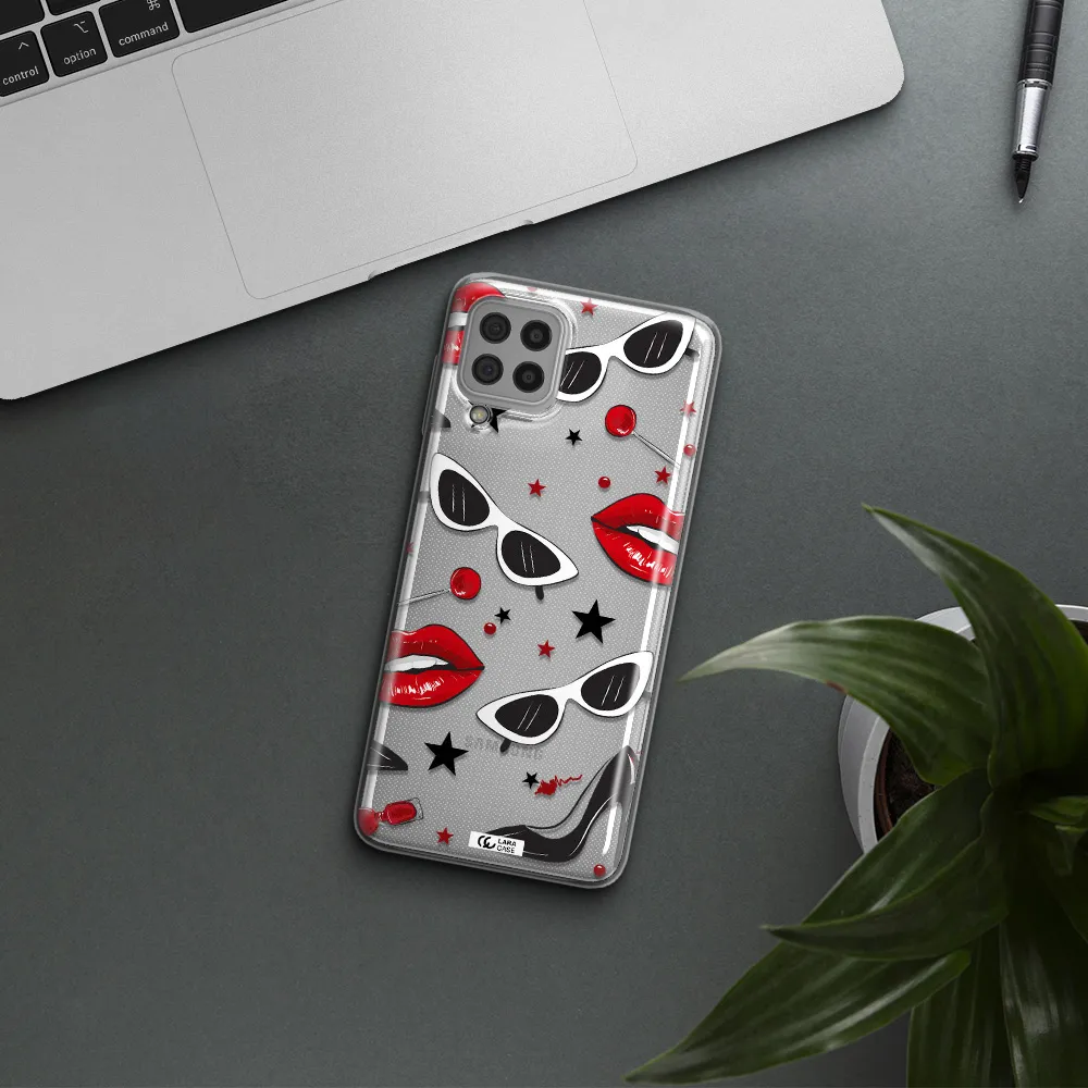 Red Lips Samsung A22 4g Clear TPU Case
