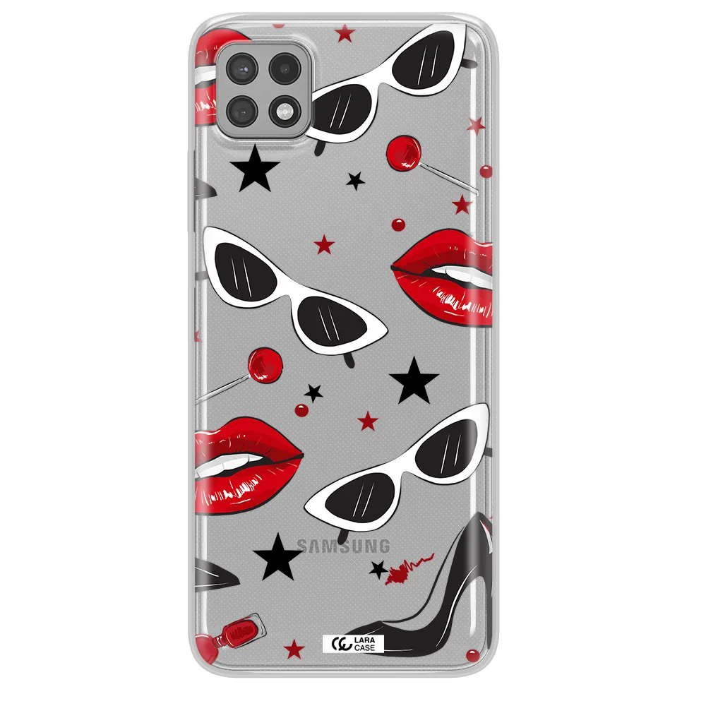 Red Lips Samsung A22 5g Clear TPU Case