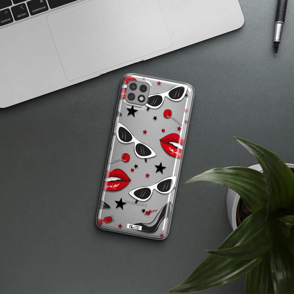 Red Lips Samsung A22 5g Clear TPU Case
