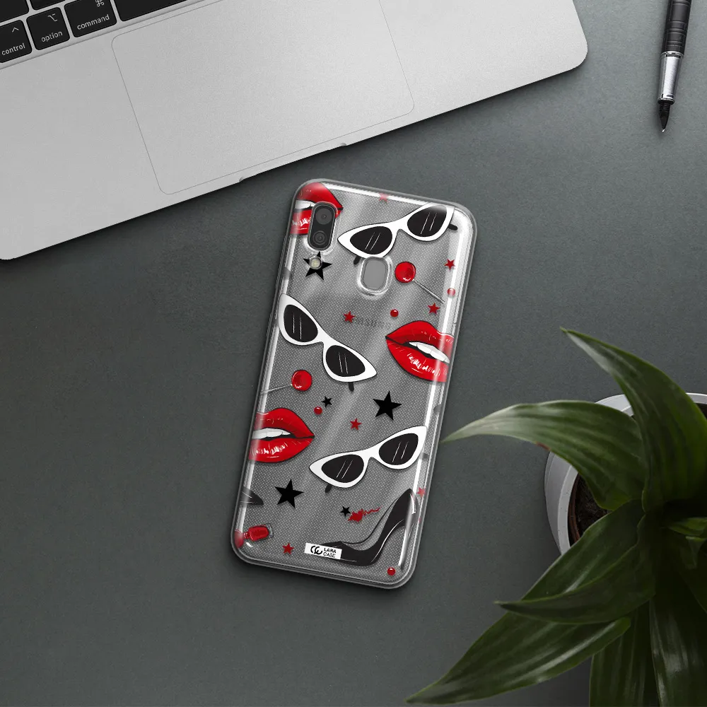 Red Lips Samsung A30 Clear TPU Case