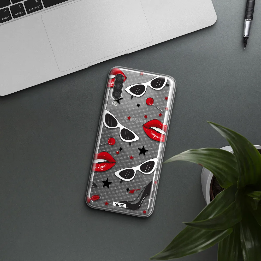 Red Lips Samsung A30S Clear TPU Case