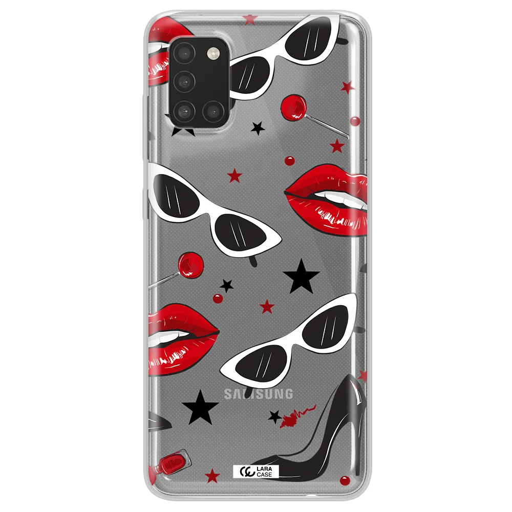 Red Lips Samsung A31 Clear TPU Case